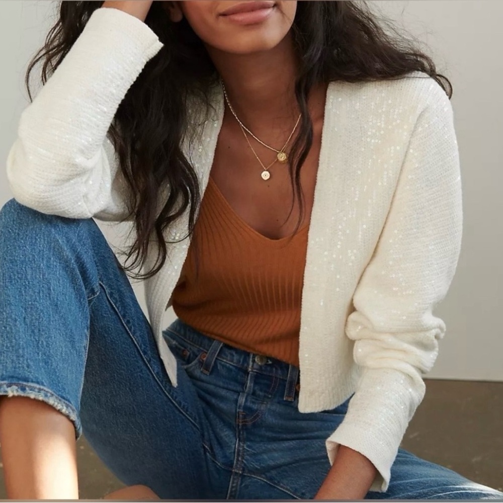 Anthropologie Sequin Artemia Cardigan Sweater